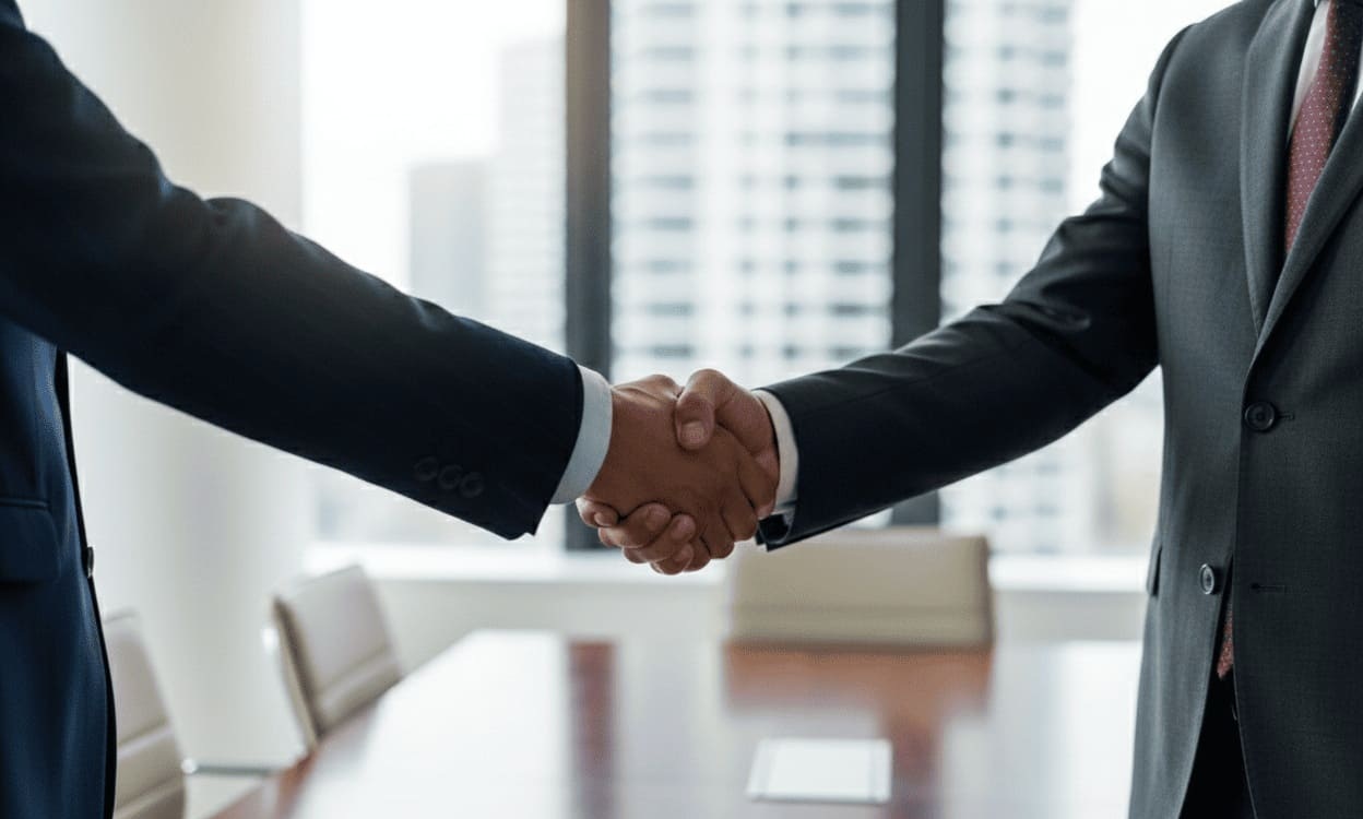 Estrategia de inversión en negocios evergreen 2026: socios cerrando un traspaso de negocio rentable en España.